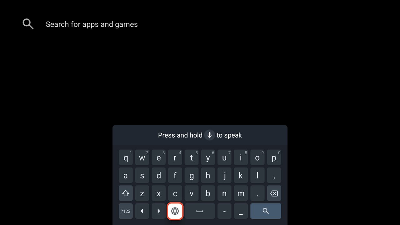 لوحة المفاتيح الإنجليزية بعد تبديل اللغة